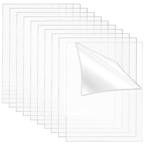SUQ 10PCS Klare Acrylplatten, 2mm Dicke 15 * 15cm Transparente Organisches Glas Quadratische Platten mit Schutzfolie, Acrylplatten Acrylglas für das Ersatzglas von Fotorahmen, Projektausstellung von SUQ