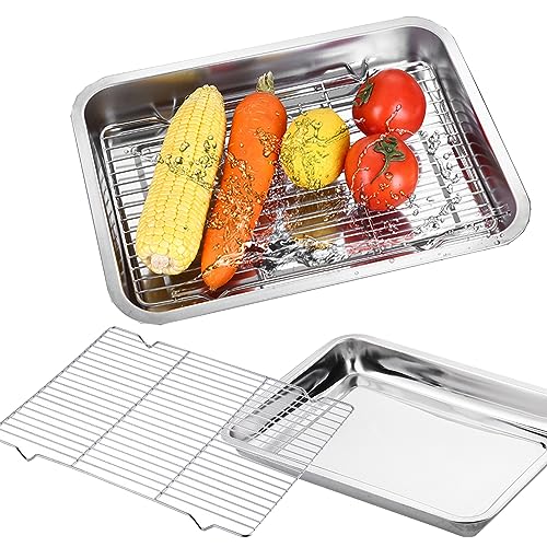 SUQ BBQ Grillschalen 2er Set - Edelstahl Grillkorb Grillschale für den Aussenbereich - Zubehör Schale für Gemüse Fisch oder Fleisch - Für Gasgrill und Alle Anderen Grills，Leicht Zu Reinigender von SUQ