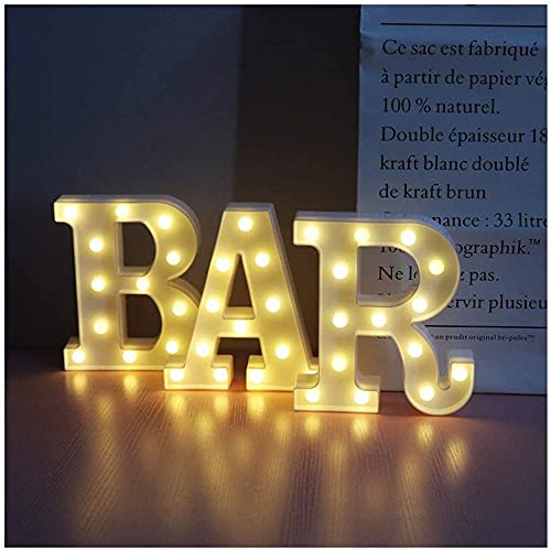 SUQ Buchstaben Lichter, LED Brief Beleuchtung, Alphabet Lampe, batteriebetrieben, beleuchtetes Schild mit Buchstaben, Nachtlichter Dekoration für Bar, Kneipe, Zuhause, Party, Hochzeit, Wand von SUQ