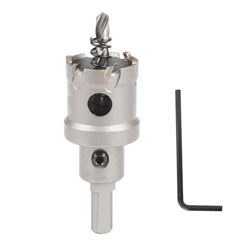 SUQIN 32mm Lochsäge Hartmetall-Bohrer,Hochwertiger TCT Lochschneider Mit Zentrierbohrer,Metall Lochsäge Bohrer für Löchern in Edelstahl, Eisen, Legierung, Holz, Kunststoff von SUQIN