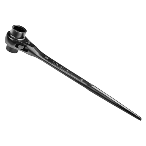 SUQIN Gerüstbauratsche 19 * 22MM Doppelsteckschlüssel Ratschenschlüssel Gerüstratsche Gerüstbauer-Ratsche Rechts/links Umschaltbar Gerüstbauknarre Aus CR-V Black von SUQIN