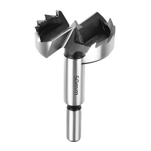 SUQIN Professional ForstnerBohrer Ø50MM,Flach Flügelbohrer Astlochbohrer Scharnierlochbohrer Topfbohrer Forstner Cutter mit Rundschaft Zum Bohren In Holz, Sperrholz,Kunststoff SUQIN Professional ForstnerBohrer Ø50MM,Flach Flügelbohrer Astlochbohrer Scharnierlochbohrer Topfbohrer Forstner Cutter mit Rundschaft Zum Bohren In Holz, Sperrholz,Kunststoff von SUQIN