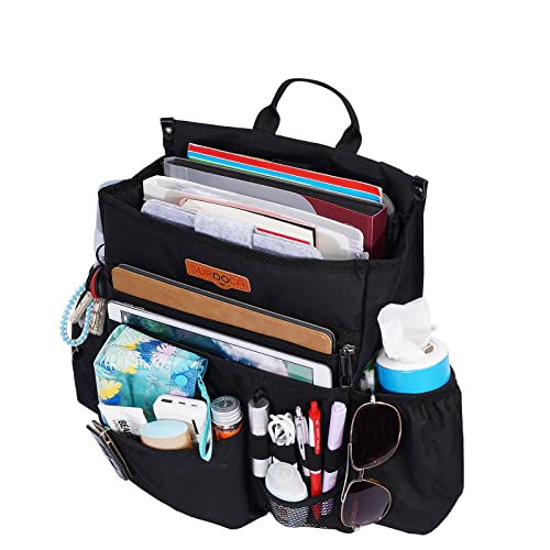 SURDOCA Car Front Seat Organiser, Car Seat File Organiser with Laptop Storage Stabilising Side Straps Soft Adjustable Shoulder Strap, Office Passenger Seat Organiser Bag von SURDOCA