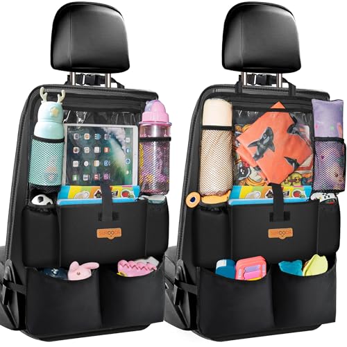 SURDOCA Rücksitz Organizer Kinder - 5th Generation Auto Organizer mit 11-Zoll-Tablet-Halter - Kofferraum Organizer, Rückenlehnenschutz Auto von SURDOCA
