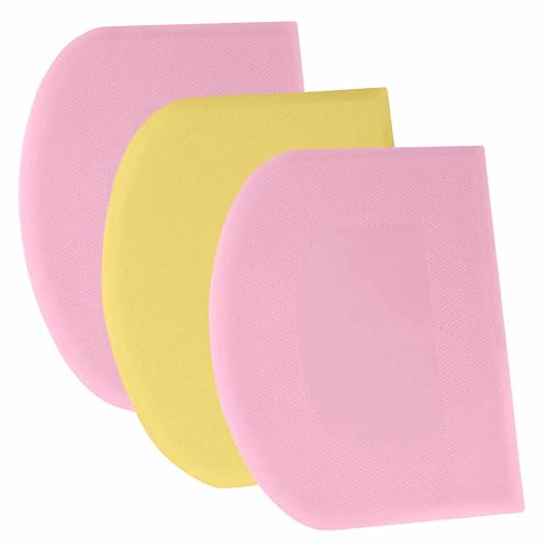 SURDOCA Teigschaber Teigkarte Teigschneider Teigspachtel, 3P 7.1x4.9" Kunststoff BPA Frei Flexibel Scharfe Kante Ecken Anti-Rutsch Kuchenschaber, Backen Zubehör Dekorationswerkzeuge Modellierwerkzeug von SURDOCA