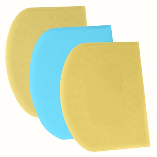 SURDOCA Teigschaber Teigkarte Teigschneider Teigspachtel, 3P 5.9x4.3" Kunststoff BPA Frei Flexibel Scharfe Kante Ecken Anti-Rutsch Kuchenschaber, Backen Zubehör Dekorationswerkzeuge Modellierwerkzeug von SURDOCA