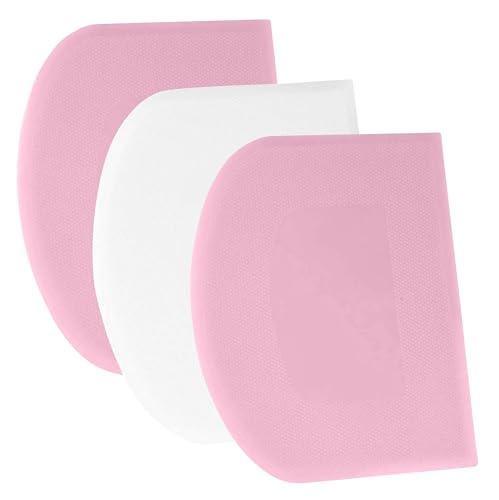 SURDOCA Teigschaber Teigkarte Teigschneider Teigspachtel, 3P 4.7x3.7" Kunststoff BPA Frei Flexibel Scharfe Kante Ecken Anti-Rutsch Kuchenschaber, Backen Zubehör Dekorationswerkzeuge Modellierwerkzeug von SURDOCA