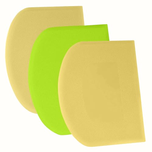 SURDOCA Teigschaber Teigkarte Teigschneider Teigspachtel, 3P 5.9x4.3" Kunststoff BPA Frei Flexibel Scharfe Kante Ecken Anti-Rutsch Kuchenschaber, Backen Zubehör Dekorationswerkzeuge Modellierwerkzeug von SURDOCA