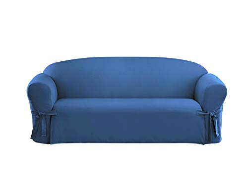 SureFit Baumwoll-Ente Schonbezug, Blau (Bluestone), Sofa von Surefit
