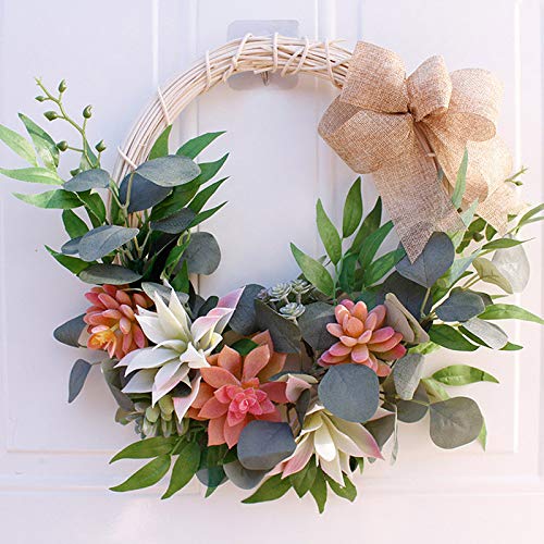 40cm Outdoor Sommer Sukkulenten Kränze für Haustür mit Knotenschleife künstlicher Grüner Kranz Frühling Bauernhaus Girlande Handarbeit Grüne Blätter Kranz für Party Home Decor 40cm Outdoor Sommer Sukkulenten Kränze für Haustür mit Knotenschleife künstlicher Grüner Kranz Frühling Bauernhaus Girlande Handarbeit Grüne Blätter Kranz für Party Home Decor von SUREH