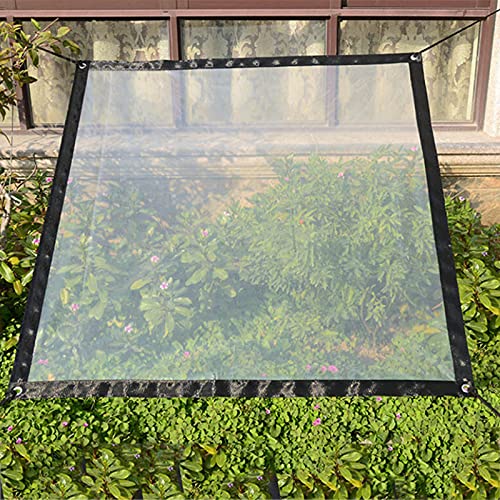 SUREH 2m x 1 m wasserdichte transparente Plane mit Ösen Vordächer und Planen strapazierfähige transparente wetterfeste Plane faltbar Pflanzendach Regenschutz Seil enthalten von SUREH