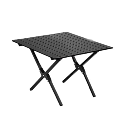 Campingtisch aus Kohlenstoffstahl, multifunktionaler Picknicktisch, tragbarer Tisch, Klapptisch, Schwarz(S) von SUREK