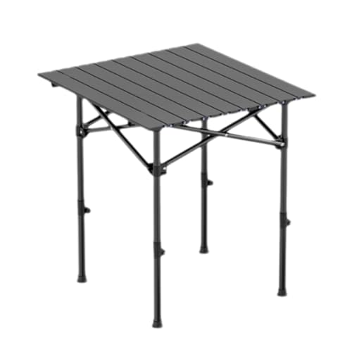 Campingtisch aus Kohlenstoffstahl, tragbarer Picknick-Campingtisch, Klapptisch, Verstellbarer Outdoor-Tisch(Black small) von SUREK