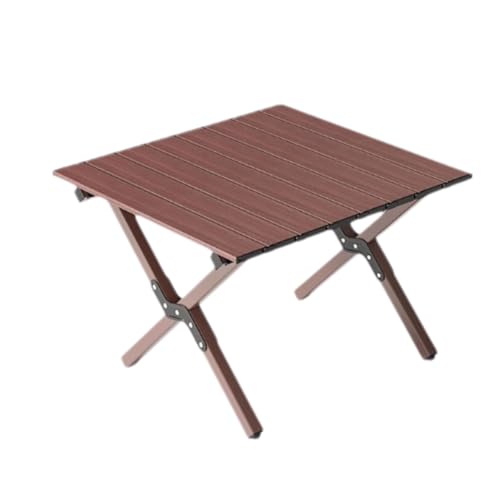 Campingtisch aus Kohlenstoffstahl, tragbarer Picknicktisch, Tisch im Freien, ultraleichter Klapptisch(Brown small) von SUREK