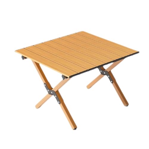 Campingtisch aus Kohlenstoffstahl, tragbarer Picknicktisch, Tisch im Freien, ultraleichter Klapptisch(Wood Color small) von SUREK