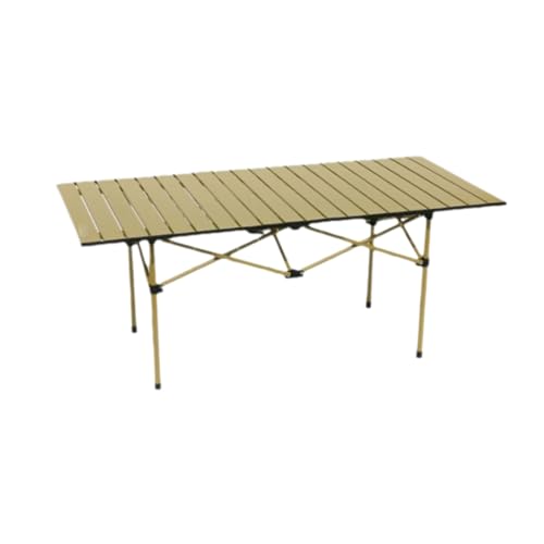 Campingtisch aus Kohlenstoffstahl, tragbarer Tisch, ultraleichter Klapptisch, Faltbare Picknicktische(Beige Large Size) von SUREK