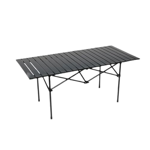 Campingtisch aus Kohlenstoffstahl, tragbarer Tisch, ultraleichter Klapptisch, Faltbare Picknicktische(Black Large Size) von SUREK