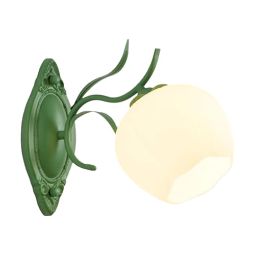 Platz sparen Eisen Wandlampe Schlafzimmer Bett Retro Wandlampe Kreative Blumenglaslampenschatten Wandlampe Korridor Wandlampe schöne von SUREK