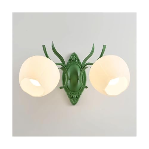 Platz sparen Eisen Wandlampe Schlafzimmer Bett Retro Wandlampe Kreative Blumenglaslampenschatten Wandlampe Korridor Wandlampe schöne von SUREK