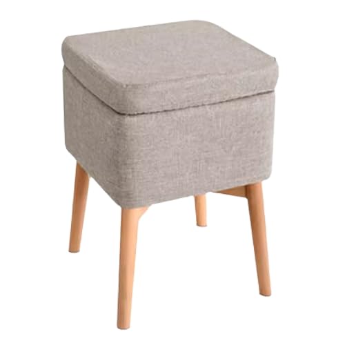 Robust Fasermischung Osmanen entfernbare waschbare Speicher -Ottomane mit Holzbeinen versteckte Aufbewahrung Fuß Ruhhocker 12,9 x 18,5 Zoll Platz sparen von SUREK