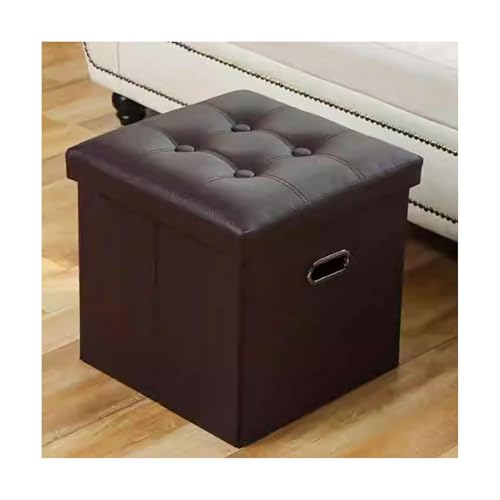 Robust Leder Osmanen Hocher-Schaumschaum Kurzer osmanischer Stuhl kompakte Fußruhhocker Moderner Square Stool Platz sparen von SUREK