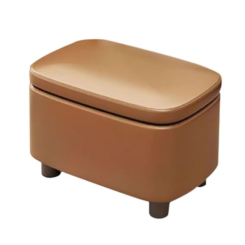 Robust Lederoktomanen mit hölzernem Rahmen Falten ottomane Fuß ruhen robuste Kurze osmanische Hocker Kompakt gefüllte Pouf Ottomane Platz sparen von SUREK