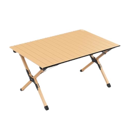 SUREK Campingtisch aus Aluminiumlegierung, tragbarer Tisch im Freien, Picknick-Campingtische, rechteckiger Klapptisch(Wood Color Medium) von SUREK