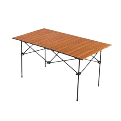 SUREK Campingtisch aus Kohlenstoffstahl, tragbare Picknick-Campingtische, ultraleichte Klapptische for den Außenbereich(Wood Color Large) von SUREK