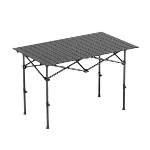 SUREK Campingtisch aus Kohlenstoffstahl, tragbarer Picknick-Campingtisch, Klapptisch, Verstellbarer Outdoor-Tisch(Black medium) von SUREK