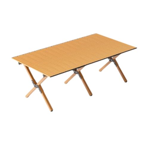 SUREK Campingtisch aus Kohlenstoffstahl, tragbarer Picknicktisch, Tisch im Freien, ultraleichter Klapptisch(Wood Color Large) von SUREK