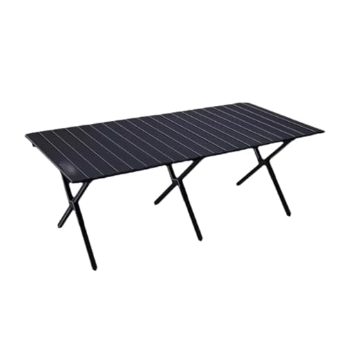 SUREK Campingtisch aus Kohlenstoffstahl, tragbarer Tisch, faltbar, Picknick, Faltbare Campingtische(Black Large) von SUREK
