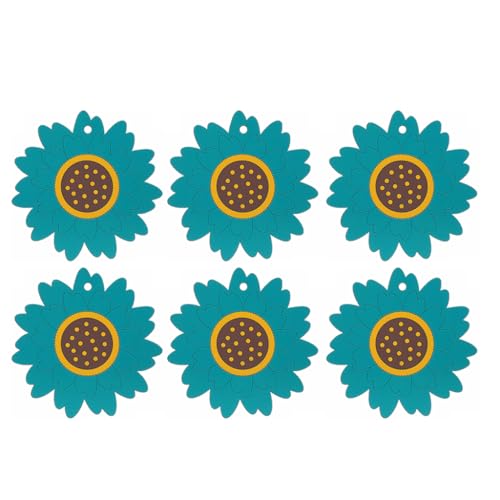 SUREK Exquisite Getränk Untersetzer Runde Couchtisch Untersetzer Weiche Silikon Untersetzer Exquisite Farbe Untersetzer Lustige Untersetzer All-Match, Grün 6 Pack-m von SUREK