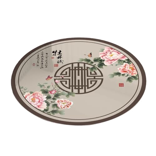 SUREK Wiederverwendbar Kunststoff -Tischdecke runde Tischdecke waschbarer Tischdecke Tischdecke mit Blumenmuster Home Tischdecke waschbar von SUREK
