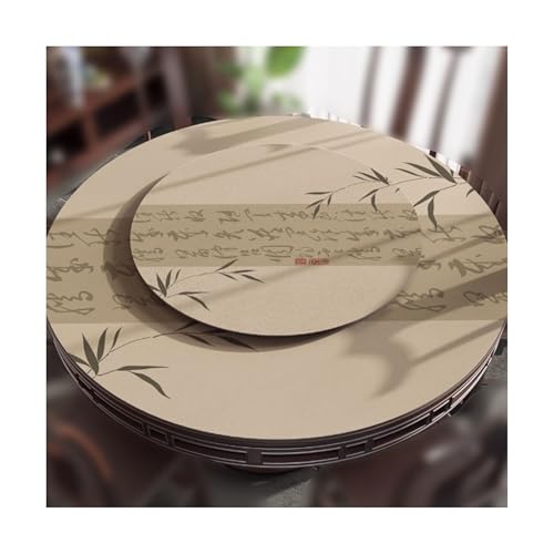 SUREK Wiederverwendbar Leder -Tischdecke Retro Tischdecke Home Reiniger Esstisch Tischdecke runde Doppelschicht Tischdecke 70 cm/27,5 Zoll waschbar von SUREK