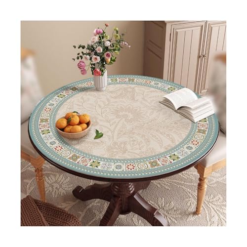 SUREK Wiederverwendbar Leder -Tischdecke runde Tischdecke Vintage Tischdecke Waschbare Tischdecke Haus Esstisch Tischdecke 60 cm/23.6in waschbar von SUREK