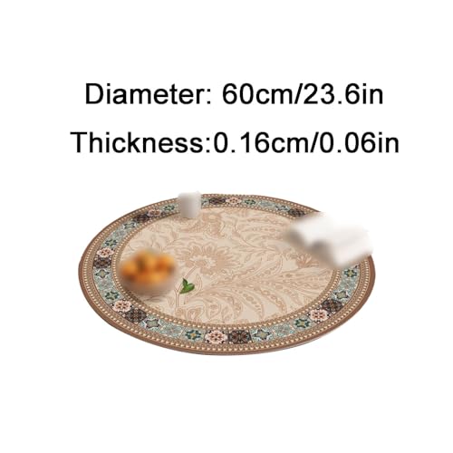 SUREK Wiederverwendbar Leder -Tischdecke runde Tischdecke Vintage Tischdecke Waschbare Tischdecke Haus Esstisch Tischdecke 60 cm/23.6in waschbar von SUREK