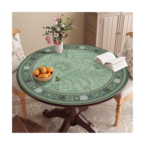 SUREK Wiederverwendbar Leder -Tischdecke runde Tischdecke Vintage Tischdecke Waschbare Tischdecke Haus Esstisch Tischdecke 60 cm/23.6in waschbar von SUREK