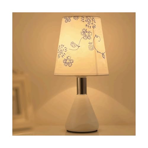 Schöne Eisen Tischlampe Dimmbare Tischlampe Stoff Lampenschirm Tischlampe Plug-In Schlafzimmer Nachttischlampe Retro Tischlampe leicht von SUREK