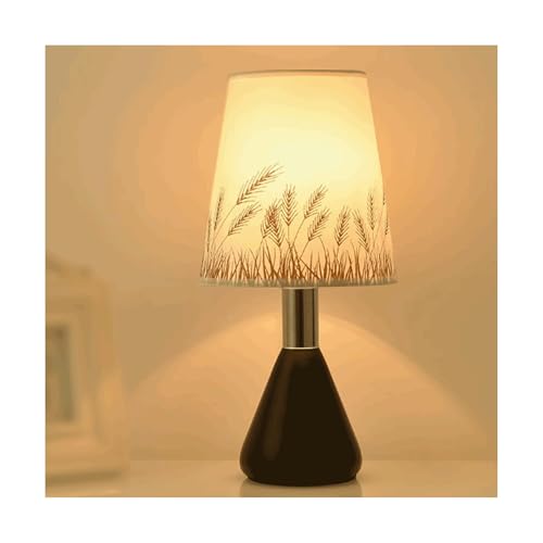 Schöne Eisen Tischlampe Schlafzimmer Kleine Tischlampe Dimmbare Tischlampe Stoff Lampenschirm Tischlampe Plug-In Nachttischlampe leicht von SUREK