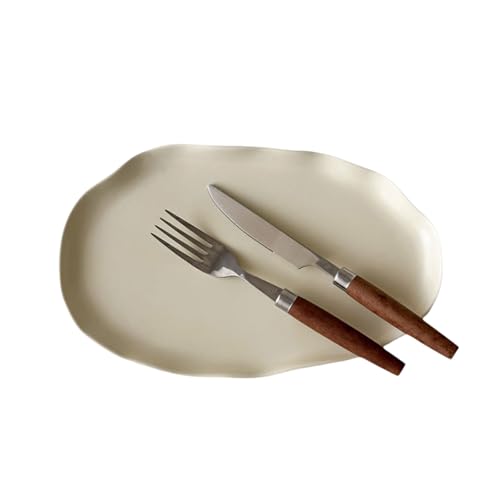 Schöne Keramik -Teller mit Messer- und Gabelfarbküchenplatten Leichter Dessertteller wiederverwendbarer Abendessen Teller leicht Schöne Keramik -Teller mit Messer- und Gabelfarbküchenplatten Leichter Dessertteller wiederverwendbarer Abendessen Teller leicht von SUREK