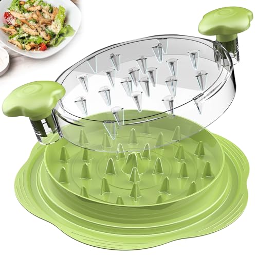 Hähnchen Zerkleinerer 25.5cm Großer Sichtbar Hühnerbrust Schredder Werkzeug Twist mit Bürste und Gabeln, Professionelles Fleischzerkleinerer von SURETIVIAN