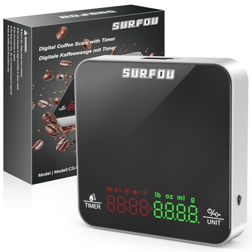 House Mini-Kaffeewaage mit Timer, Wiederaufladbare Espresso & Pour-Over Waage Präzise 2KG/0.1g, Tragbare Digitale Küchenwaage mit Zeitmessung, Feinwaage mit Tara-Funktion House Mini-Kaffeewaage mit Timer, Wiederaufladbare Espresso & Pour-Over Waage Präzise 2KG/0.1g, Tragbare Digitale Küchenwaage mit Zeitmessung, Feinwaage mit Tara-Funktion von SURFOU