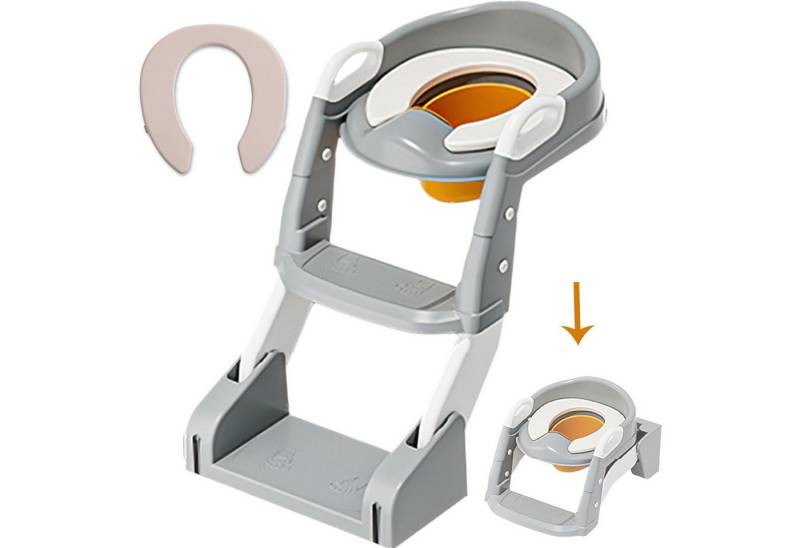 SURFOU Baby-Toilettensitz Kinder mit Treppe Toilettentrainer für Kinder, WC Sitz mit PU Gepolsterter Höhenverstellbar und Faltbar SURFOU Baby-Toilettensitz Kinder mit Treppe Toilettentrainer für Kinder, WC Sitz mit PU Gepolsterter Höhenverstellbar und Faltbar von SURFOU