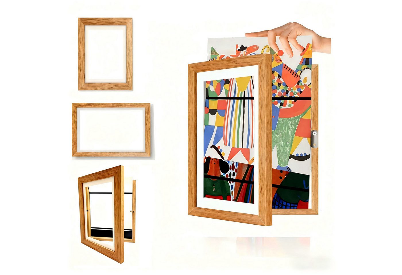 SURFOU Bilderrahmen Bilderrahmen Holz – Klappbarer Foto- & Kunstwerke Aufbewahrungsrahmen, (24 x 33cm, 2er -set Holz Bilderrahmen mit Aufbewahrungsbox für Kinderzeichnungen, Fotos & DIY – Tischrahmen für Zuhause, Schule & Büro, 1 St) SURFOU Bilderrahmen Bilderrahmen Holz – Klappbarer Foto- & Kunstwerke Aufbewahrungsrahmen, (24 x 33cm, 2er -set Holz Bilderrahmen mit Aufbewahrungsbox für Kinderzeichnungen, Fotos & DIY – Tischrahmen für Zuhause, Schule & Büro, 1 St) von SURFOU