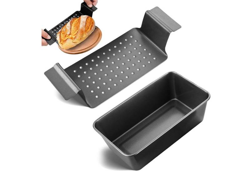SURFOU Brotbackform Holzofen Steingutform Toastbrot Kastenform Brot zum Backen, 25*14.5*7.5CM Karbonstahl Mit Gitterabbau Backblech Kastenform von SURFOU