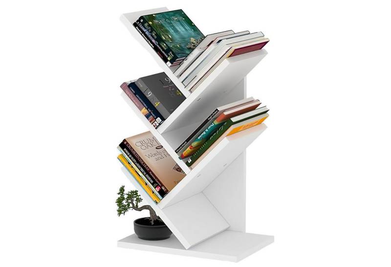 SURFOU Bücherregal Standregal mit 5 Ebenen Tree Desktop Bookshelf, Schreibtisch Bücherregal Bodenstehendes Lagerregal in Baumform, für Wohnzimmer Arbeitszimmer Kinderzimmer Schlafzimmer oder Küche von SURFOU