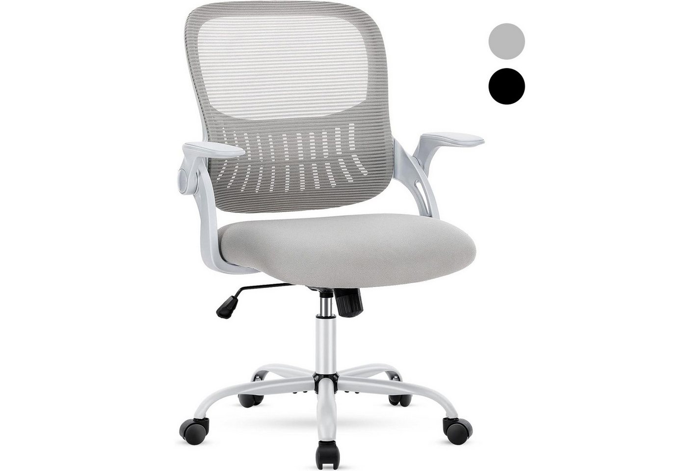 SURFOU Bürostuhl Chefsessel Schreibtischstuhl Stuhl OfficeChair Drehstuhl Computerstuhl (Verstellbarer Lordosenstütze Armlehne, Höhenverstellung), Bürostuhl Ergonomisch Bürosessel mit Rollen und Wippfunktion von SURFOU