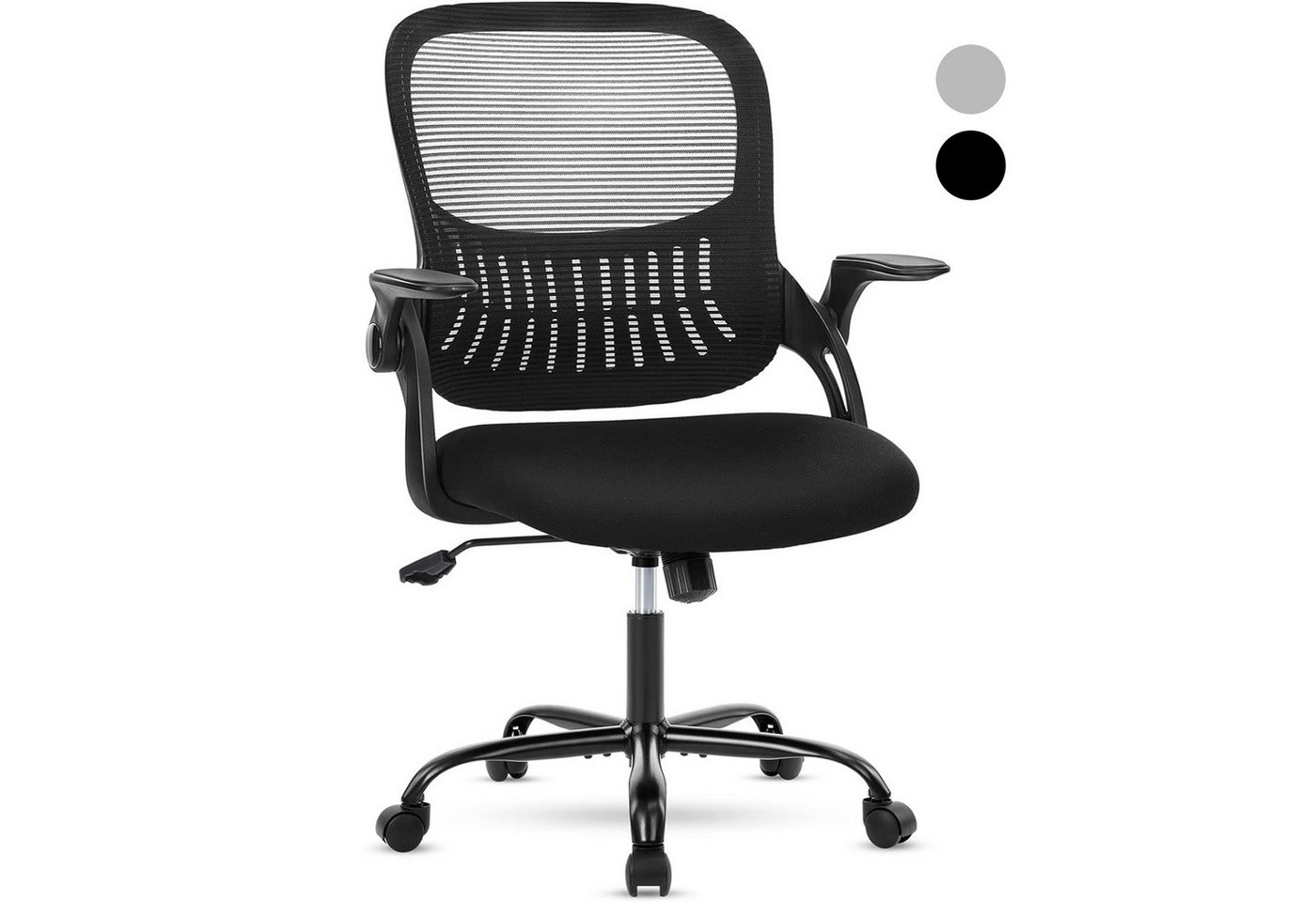 SURFOU Bürostuhl Chefsessel Schreibtischstuhl Stuhl OfficeChair Drehstuhl Computerstuhl (Verstellbarer Lordosenstütze Armlehne, Höhenverstellung), Bürostuhl Ergonomisch Bürosessel mit Rollen und Wippfunktion von SURFOU