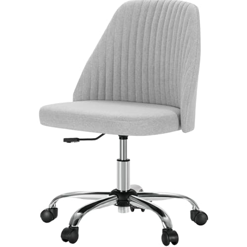 SURFOU Ergonomischer Burossessel - Entarmierter Design mit Stoff, passgenaues Sitz für erhöhte Bequemlichkeit, höhenverstellbar und 360° Drehfähigkeit, grau von SURFOU