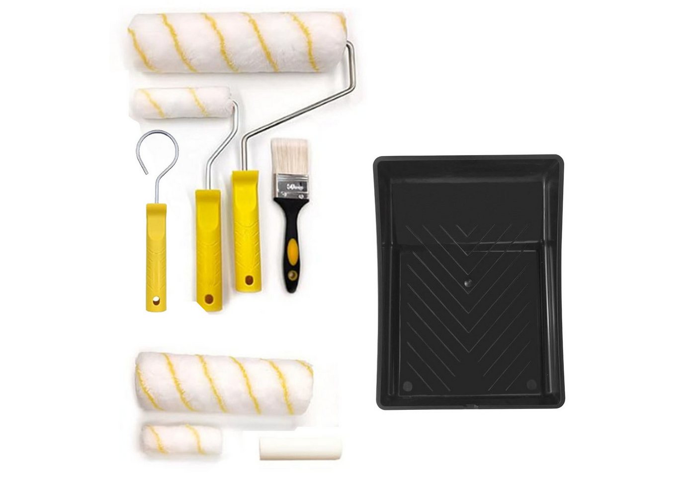 SURFOU Farbroller Set Malerset Streichen Farbwalze Bügel Mit 10-Teiliger, 23cm/10cm Rollenunterstützung und MalerwalzeLackierwalze von SURFOU